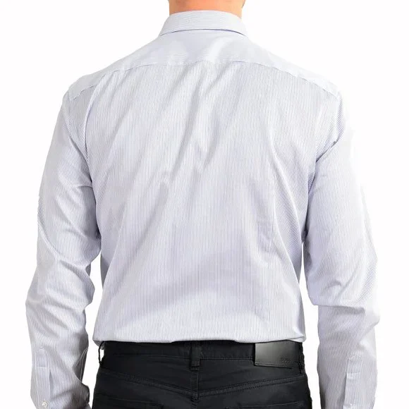 Hugo Boss Men's "T-Carl" Slim Fit Striped Long Sleeve Dress Shirt - Picture 6 of 9